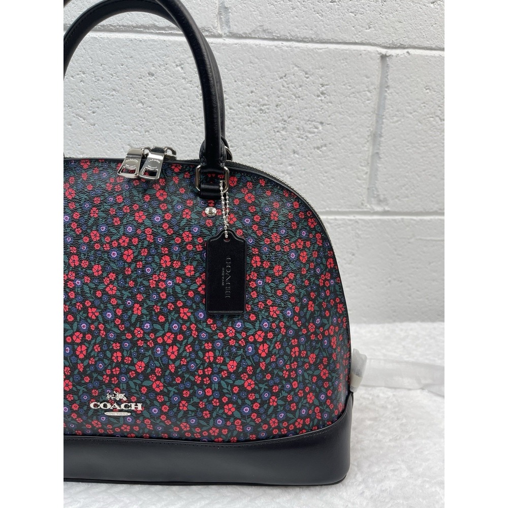 Coach Sierra Bag in Ranch Floral print Coated Canvass Leather Base & Handle NWT - Picture 6 of 11